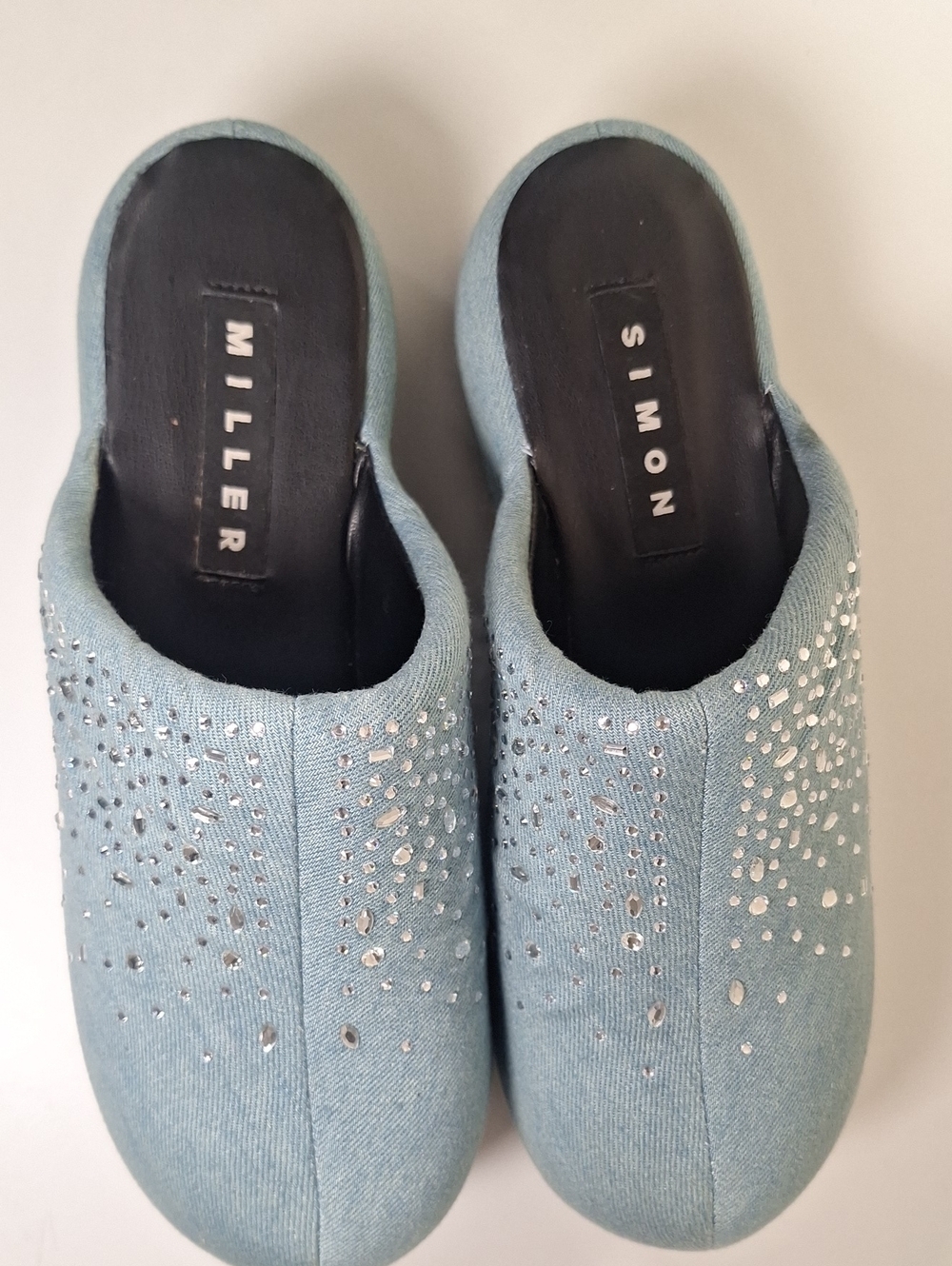 Simon Miller Light Blue Denim Embellished Bubble Platform Mule S1ze EU 39 - Picture 9 of 11
